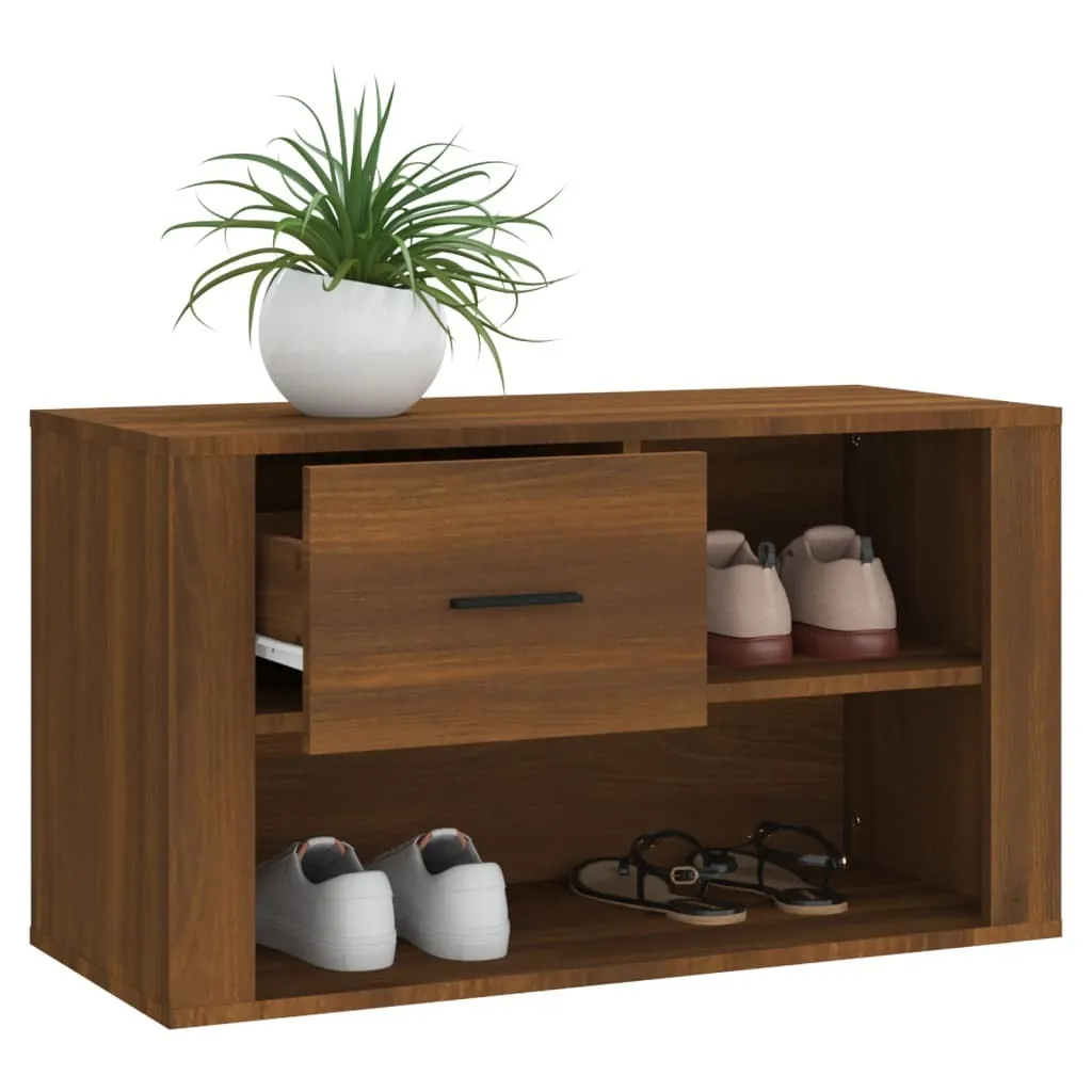 Mobile Scarpiera Salvaspazio 80 cm Effetto Rovere | vidaXL Home - 4