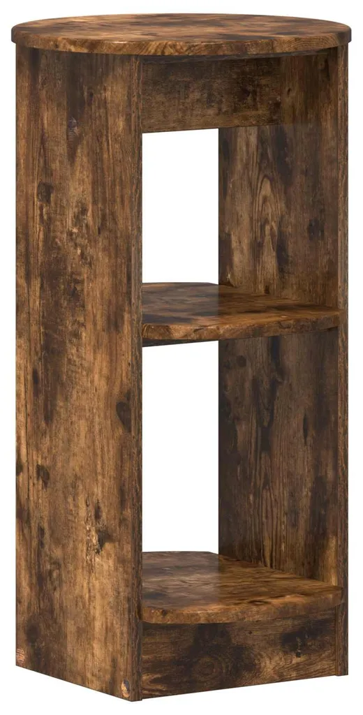 Meuble d'appoint robuste en chêne fumé avec étagères de rangement - 7