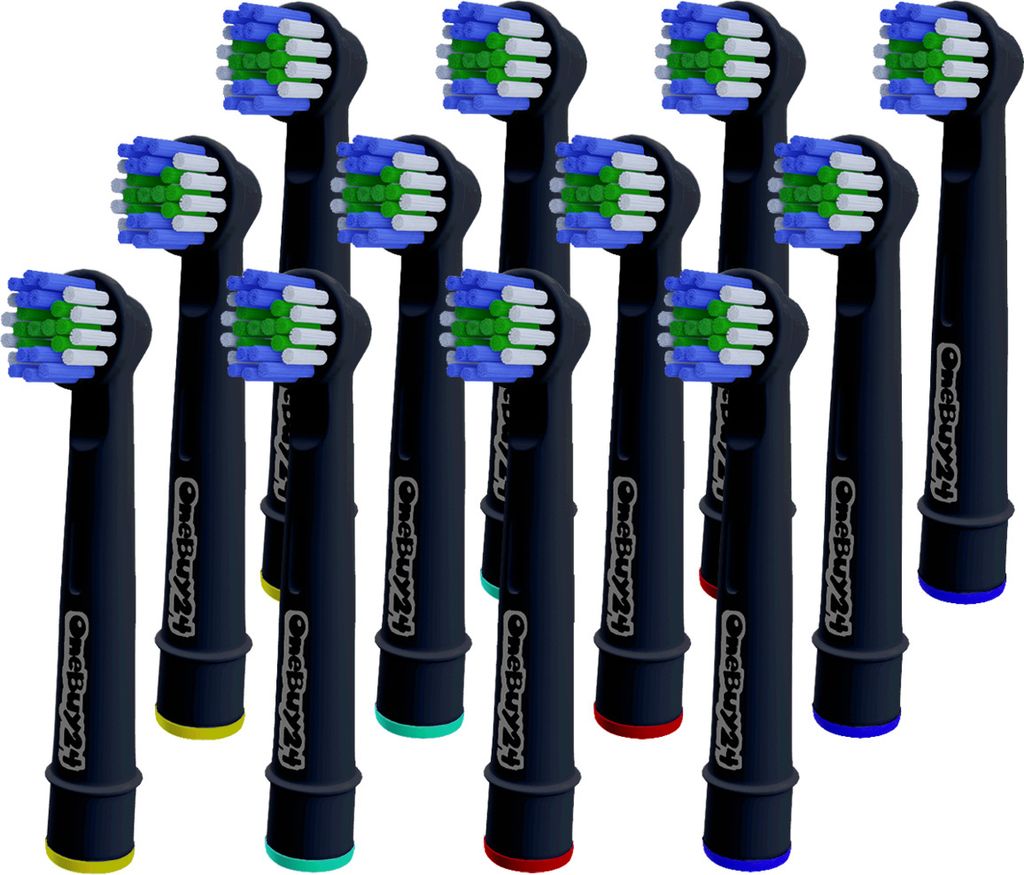 12 Stück Aufsteckbürsten kompatibel für Oral-B Ersatzbürsten Bürstenköpfe SCHWARZ