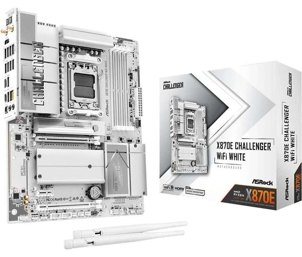 ASRock X870E Challenger WiFi White AM5 ATX: Mainboard – AMD Produktbild 