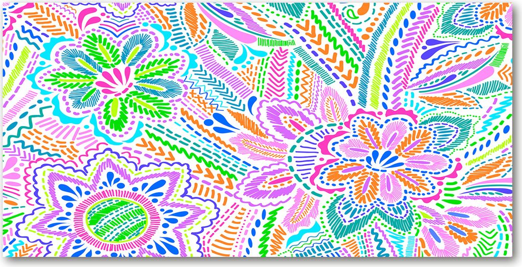 Tulup Leinwandbild - 120x60 cm - Wandkunst - Drucke auf Leinwand - Leinwanddruck - Blumen & Pflanzen - Mehrfarbig - Blumenmuster