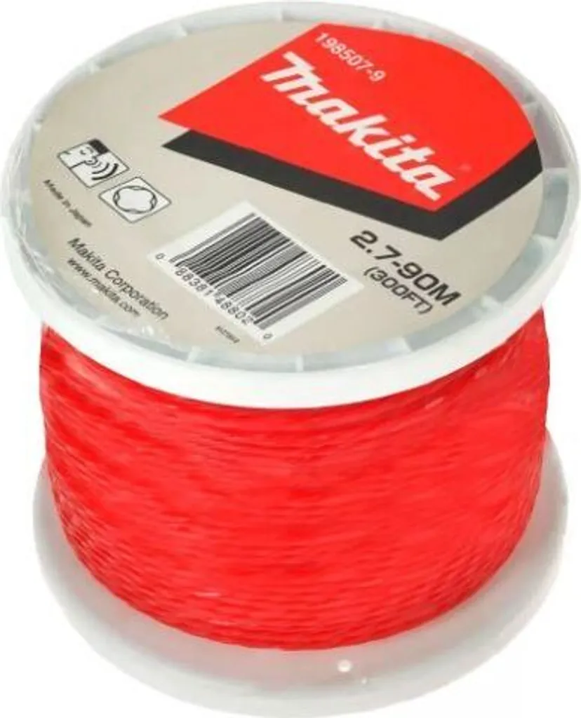 Fil de débroussailleuse Makita nylon rouge 2,7 mm bobine de 90 mètres