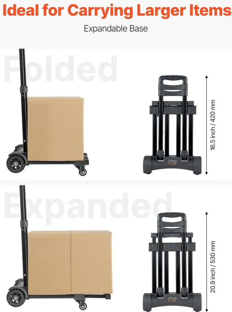 Chariot à main pliable 290 lb - Chariot à plate-forme robuste Modèle C2 - 4