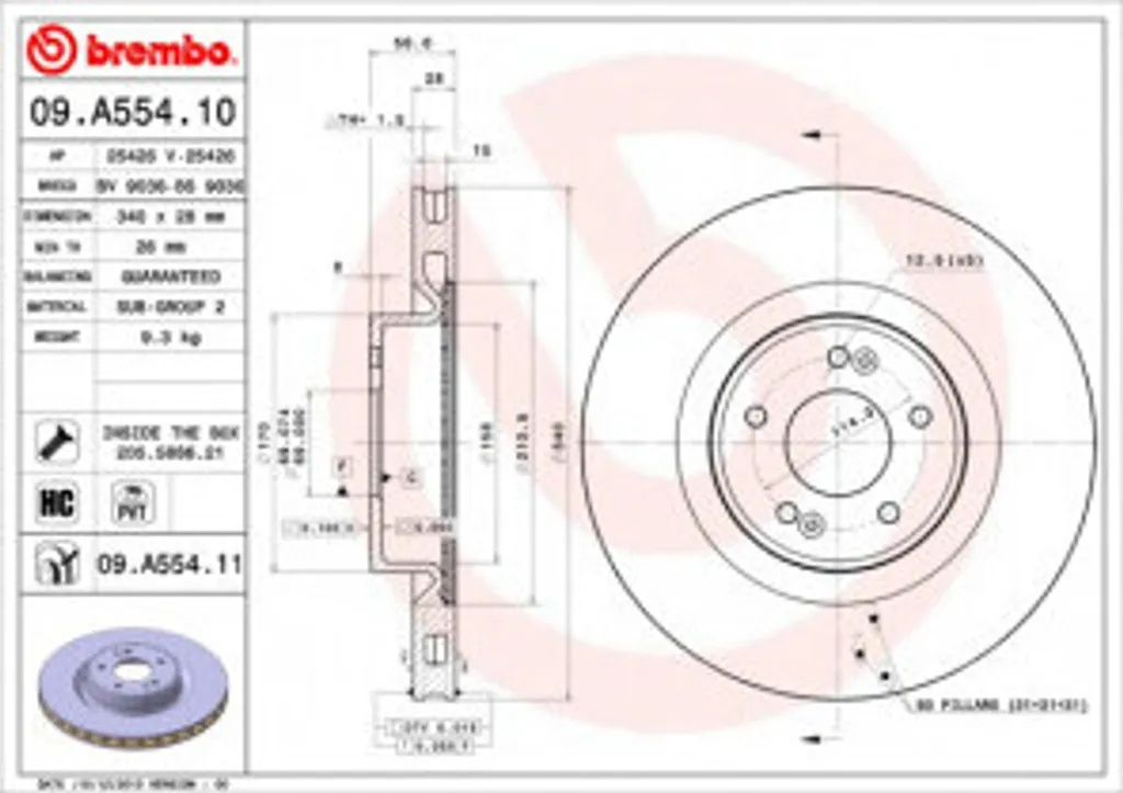 Éliminez les Vibrations : Disque de Frein Brembo 09.A554.10 pour Genesis