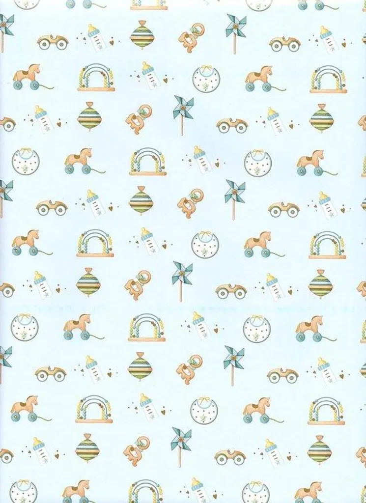 Lot de papier cadeau bébé éco-responsable sans plastique 90x65 cm x3
