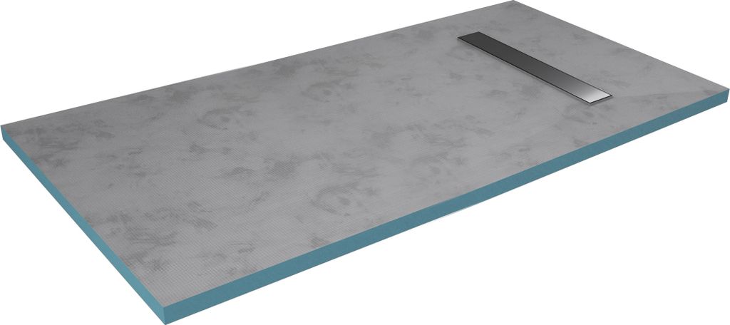 Duschtasse Marwell Showerboard, inkl. Ablaufkanal silber, Produktbild 