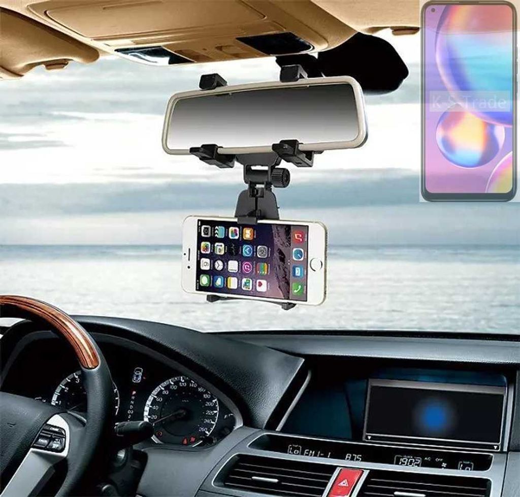 K-S-Trade Smartphone Halterung kompatibel mit BLU G51S Rückspiegel Halterung schwarz Auto Halterung KFZ Halter
