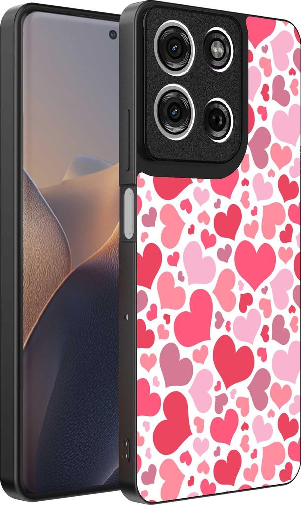 Geeignet für Motorola Edge 60 Pro Telefon Fall mit Herzen drucken - Herzen Design TPU Backcover Fall - Kinder Fall mit Herzen Design - Smartphonics
