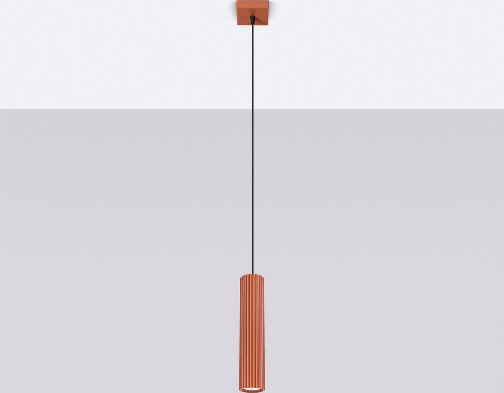 Pendelleuchte KARBON 1 roter Ocker 1xGU10 10W Aluminium 118x8x8cm Sollux Lighting
