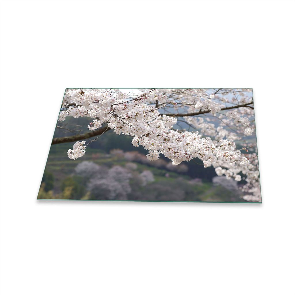 Herdabdeckplatte Glaskeramik 1 Teilig 80x52 Natur Weiß Abdeckung Glas Spritzschutz