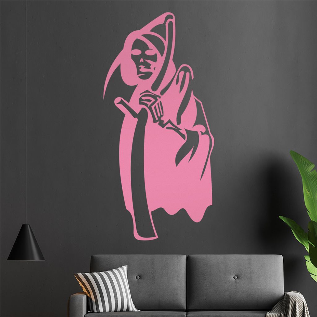 Sensenmann Wandtattoo in 6 Größen - Wandaufkleber Wall Sticker - Dekoration, Küche, Wohnzimmer, Schlafzimmer, Badezimmer