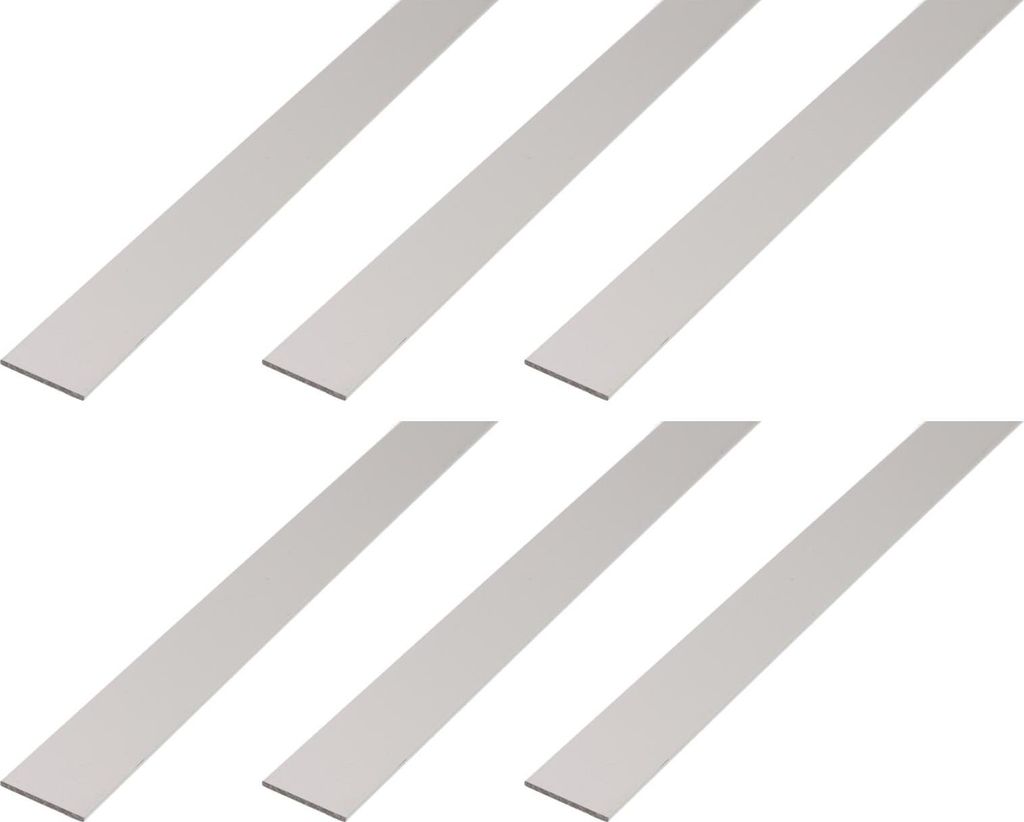 Alberts 6 x Flachstange, Aluminium, silberfarbig eloxiert, 40 x 3 mm, Länge 2 m
