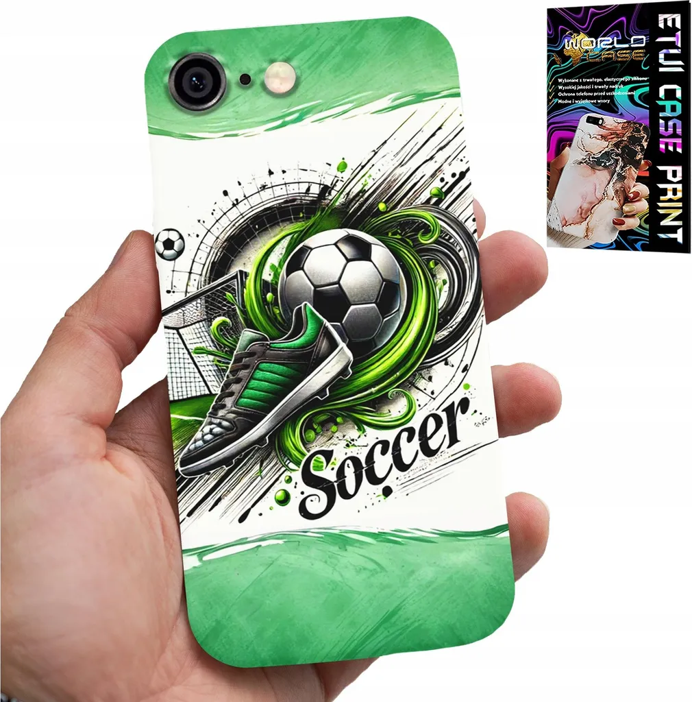 Set Custodia iPhone 6 / 6S Calcio e Protezione Vetro Schermo - 1