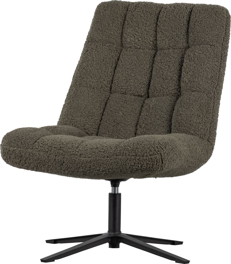 WOOOD Job Drehsessel aus Teddy-Stoff, Grün