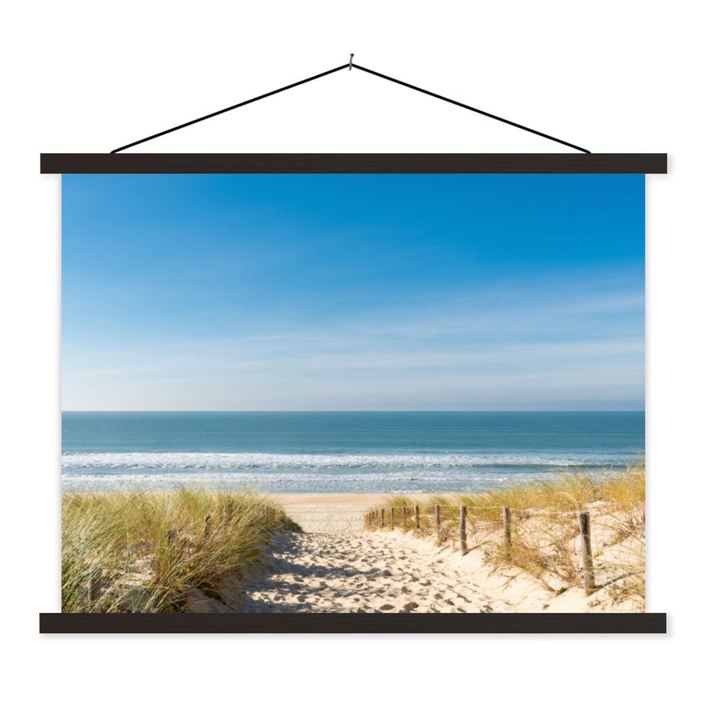 MuchoWow Textilposter Strand - Meer - Düne - Sand - Sommer 40x30 cm mit schwarzem Rahmen - Dekorationen