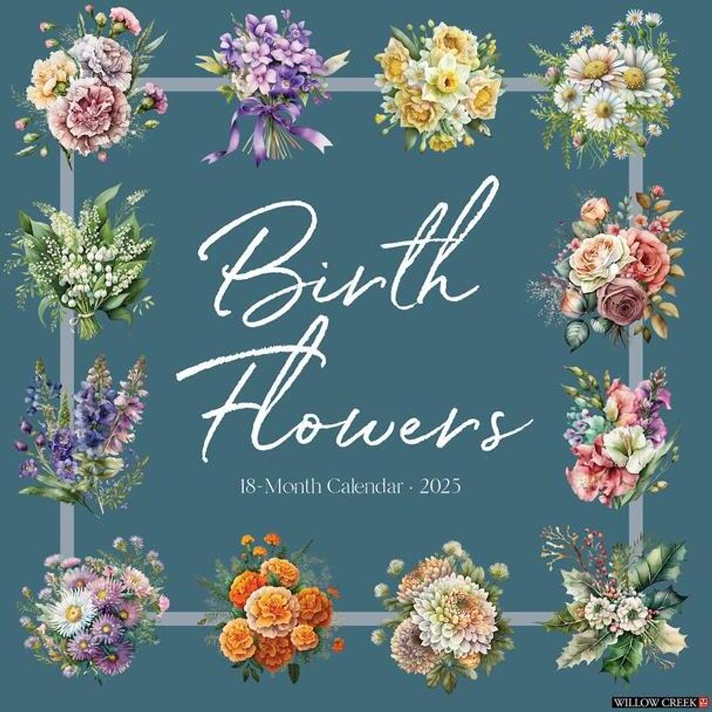 Willow Creek Press: Birth Flowers 2025 12 X 12 Wall Calendar