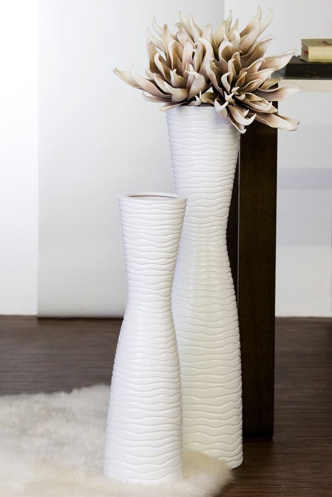 GILDE  Vase Tamera weiß H. 77 cm,96966 Produktbild 2