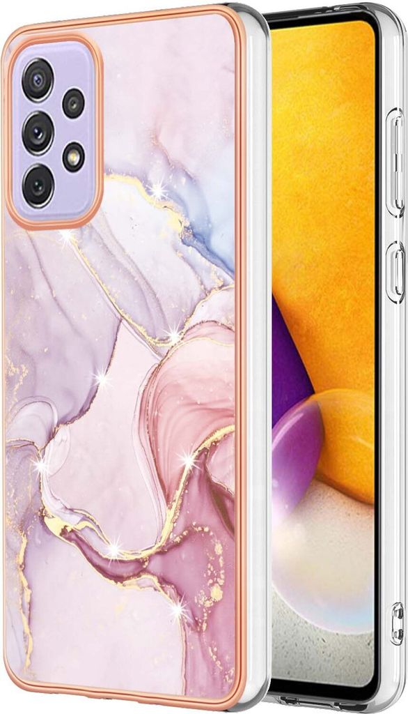 Galaxy A13 4G Case, WindCase Marble Pattern Hybrid Hard Back Weich TPU Bumper Protective Case Cover for Samsung Galaxy A13 4G Pink