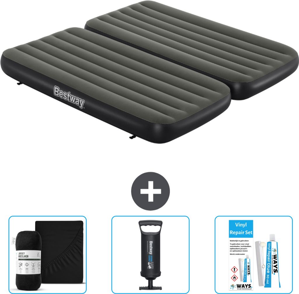Bestway Luftmatratze – 3-in-1 – 1-Person – 2-Person – 99 x 188 x 25 cm – Grün – im Lieferumfang enthalten Zubehör
