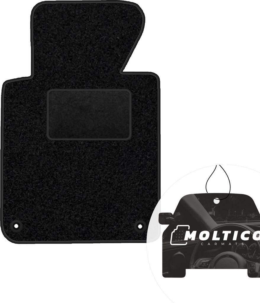 moto-MOLTICO Fahrer Fußmatte Auto Velours Fahrerseite Autoteppiche Schwarz Fahrermatte 1-teilig passend für BMW 3er E46 Cabrio 2000-2007