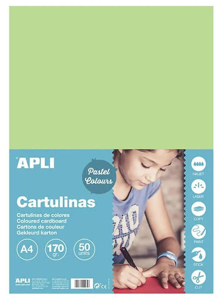 APLI 14232, 170 g/m², Grün, A4 (210 x 297 mm), 210 mm, 297 Produktbild 