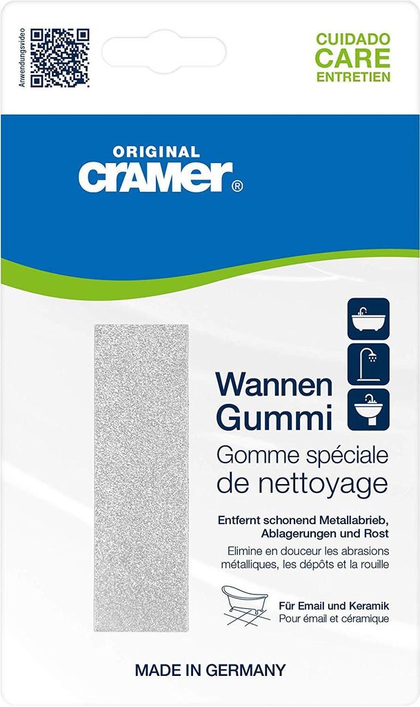 The image shows the packaging of a Cramer Wannen-Gummi cleaning product.