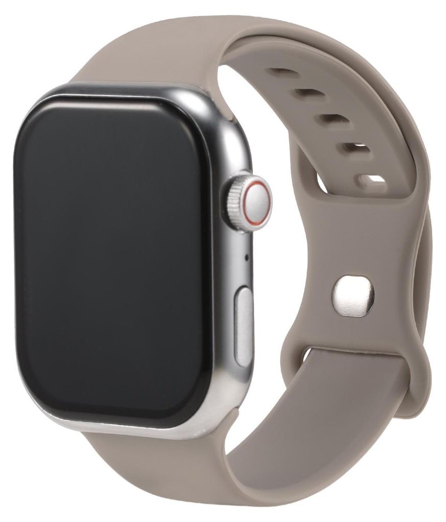 Silikon Ersatzarmband für Apple Watch 1 2 3 4 5 6 7 8 9 10 11 SE 1 2 3 mit 38/40/41/42mm Weiches Sportarmband Steingrau Verstellbares Smartwatch A...