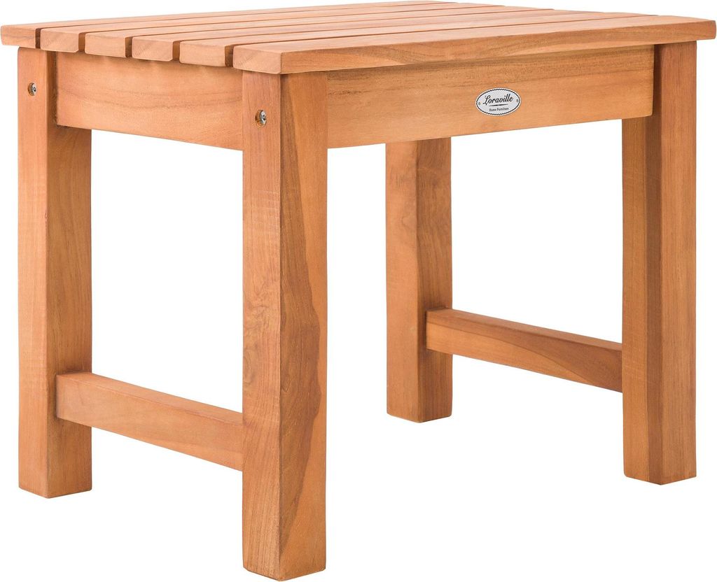 CLP Beistelltisch Frankton Teakholz Sitzhocker Fußhocker Produktbild 