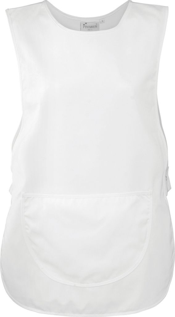 Premier Damen Arbeitsschürze mit Tasche (2 Stück/Packung) RW7031 (Large) (Weiß)