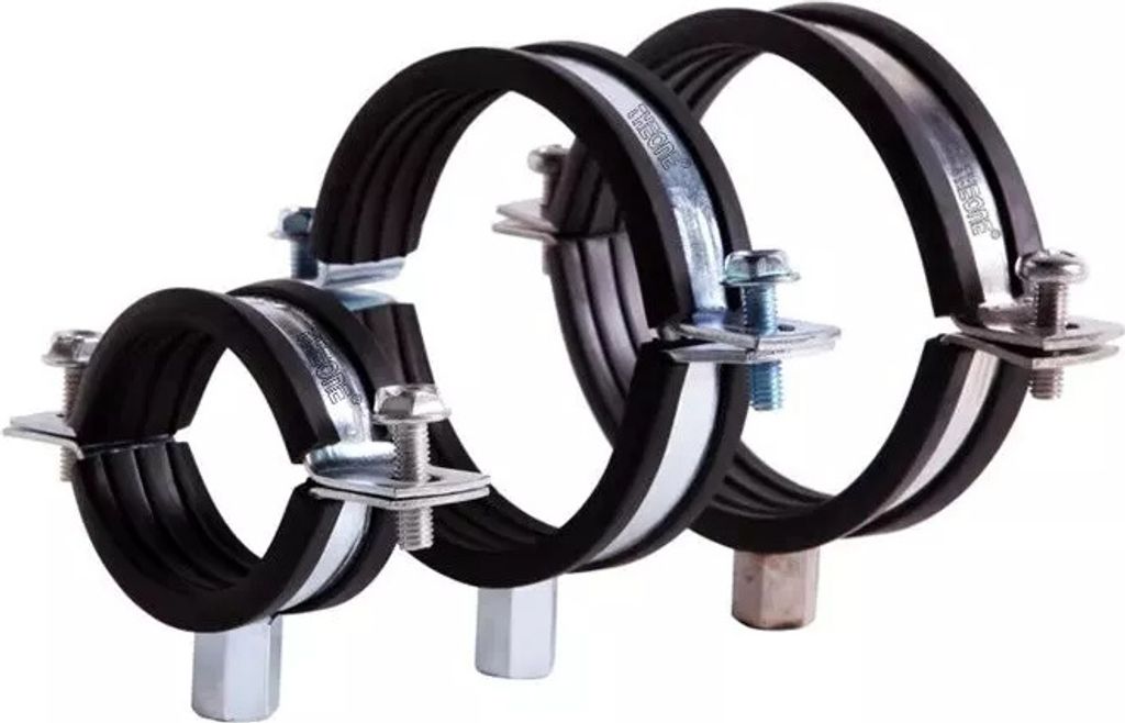 Schraubrohrschelle verzinkt mit Gummieinlage Zweischraubenschelle 38-42 mm 5 Stück