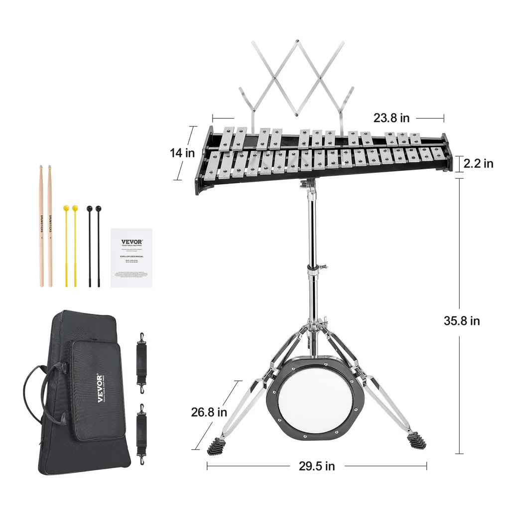 Xylophone Portable 30 Notes avec Stand Stable pour Pratique Silencieuse - 8