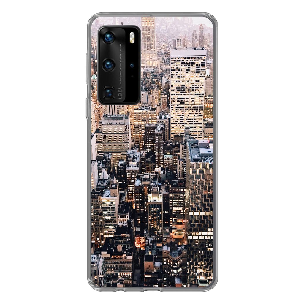 MuchoWow Handyhülle Schutzhülle Hülle für Huawei P40 Pro New York - NYC - Amerika Silikon Softcase Handy Hülle - Schutz