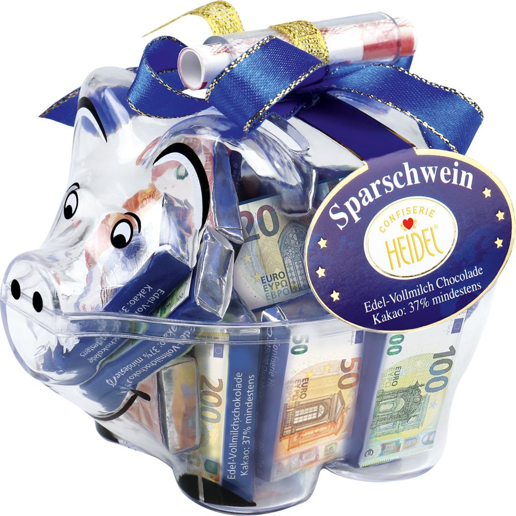 Plastová pokladnička Heidel Euro Piggy Bank s čokoládovou Obrázok produktu 