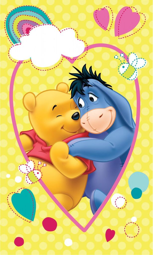 JERRY FABRICS Babyhandtuch Winnie the Pooh Smile Baumwolle - Frottee, 50/30 cm