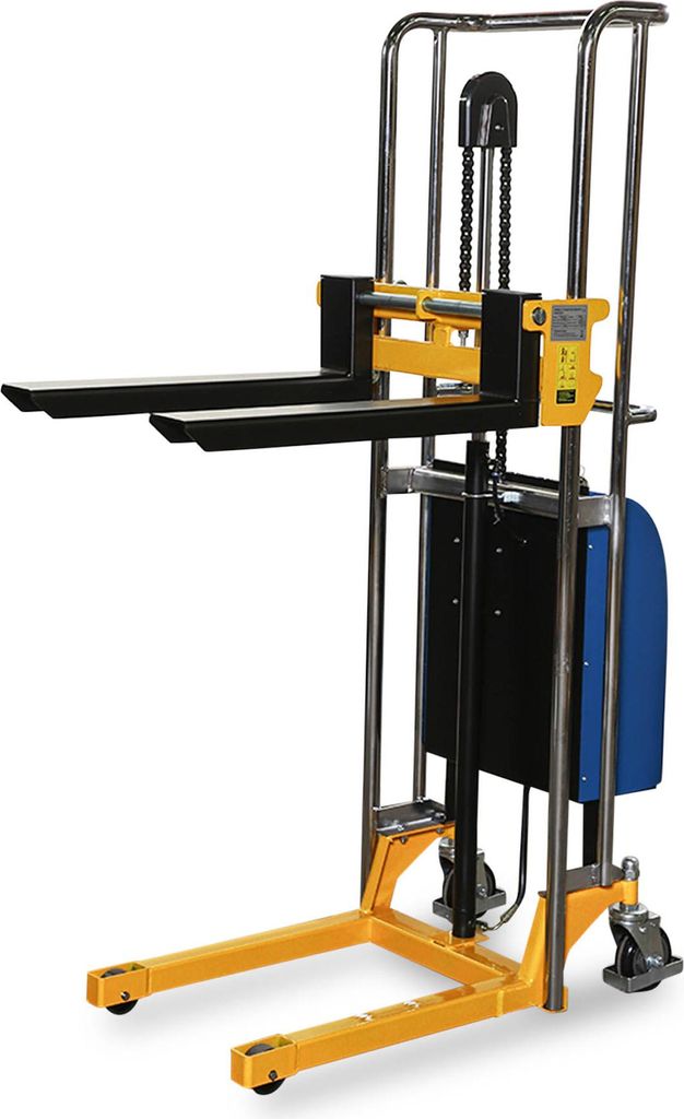 Mini-Stapler semi-elektrisch 400 kg, 1,5 m Hubhöhe, 650 mm Gabellänge