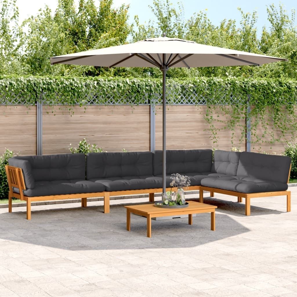 "2026 Promotion" 5-tlg. Garten-Sofagarnitur - Loungesofa - aus Paletten mit Kissen - Akazienholz - Gartensofas CC11471