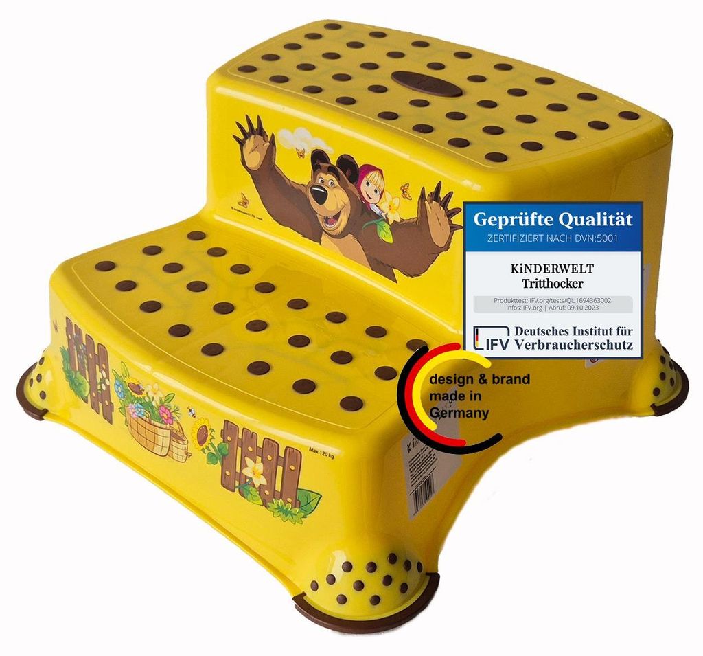 KiNDERWELT Premium zweistufiger Tritthocker für Kinder und Produktbild 