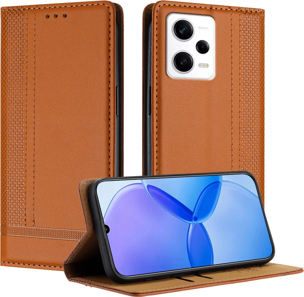 Offerta Cover Pelle Xiaomi Poco X5 Pro Redmi Note 12 Pro 5G Brown
