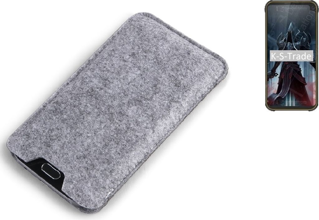 K-S-Trade Filz Handyhülle kompatibel mit Blackview BV6100 Schutzhülle Filztasche Filz Tasche Case Sleeve Handy Hülle Filzhülle grau