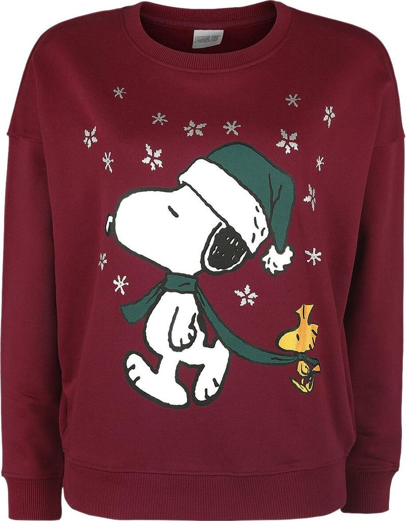 Peanuts Weihnachtspullover Damen Snoopy - Oversize rot S Produktbild 