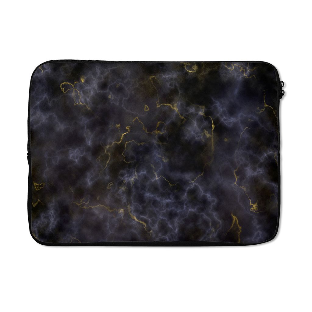 MuchoWow Laptop Hülle 14 ZollAchat Stein - Schwarz und Gold - Edelstein Laptoptasche - Laptoptasche - Stoßsicher - Schutzhaube