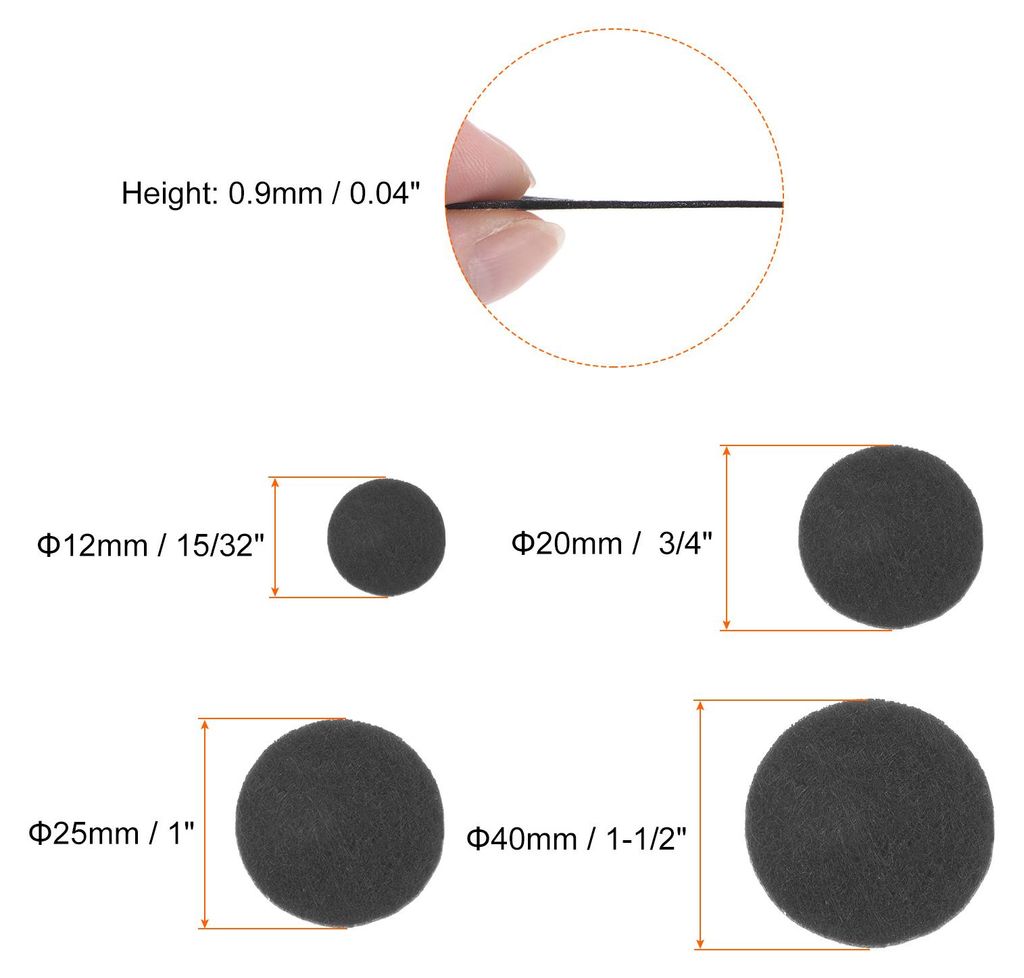 Runde Selbstklebende Filzkreise Set, 12/20/25/40mm Vorgeschnittene Filz-Aufkleber aus Vliesstoff, Mini-Filzstoffkreise fš¹r Diy-N?hen, Handwerksp...