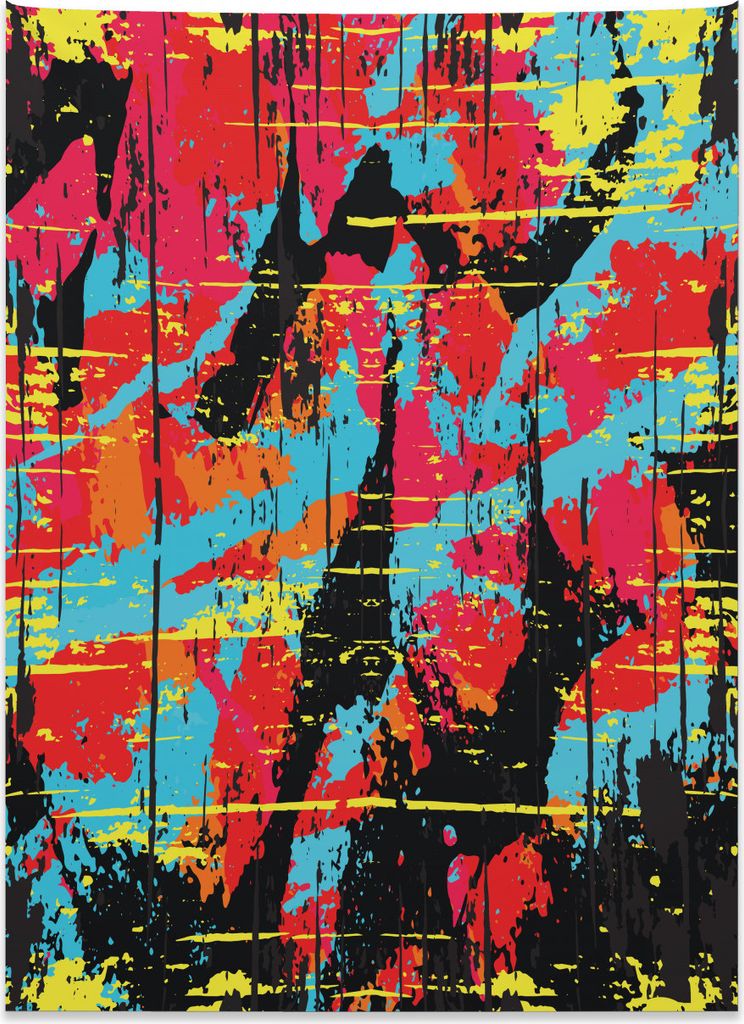 Abakuhaus urban Graffiti Wandteppich, Drippige Malerei aus Weiches Mikrofaser Stoff Kein Verblassen Klare Farben Waschbar, 110 x 150 cm, Mehrfarbig