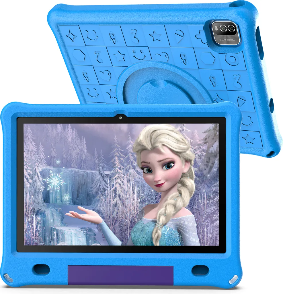 Tablette Enfant Android 12 avec WiFi 6 et Coque Antichoc EVA Rose ou Bleu