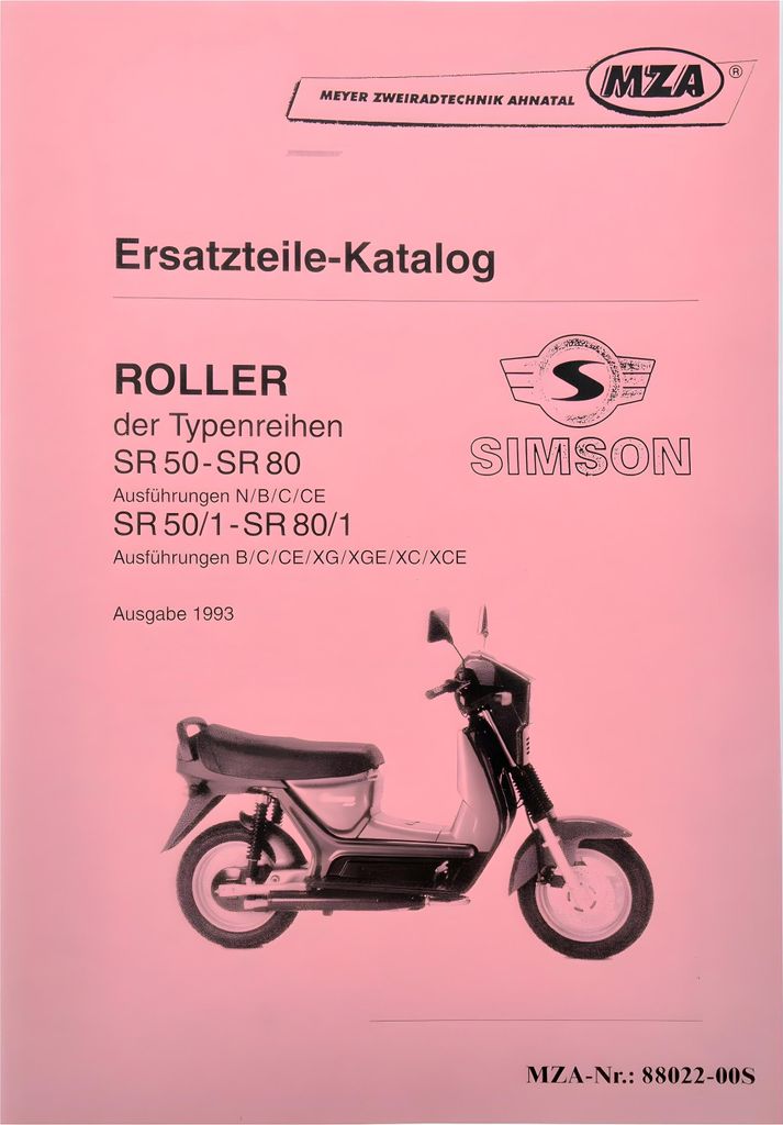 Buch - Ersatzteilkatalog Roller Simson SR50, SR80 Ausg.1993