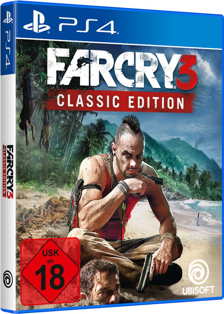 The image shows the front cover of a video game case for Far Cry 3 Classic Edition on PlayStation 4.