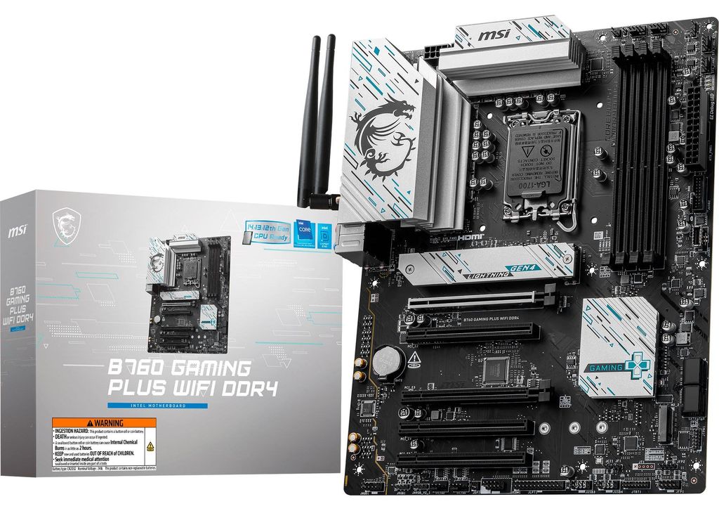 MSI MAG B760 Gaming Plus Wifi DDR4   (B760,S1700,ATX,DDR4) Produktbild 