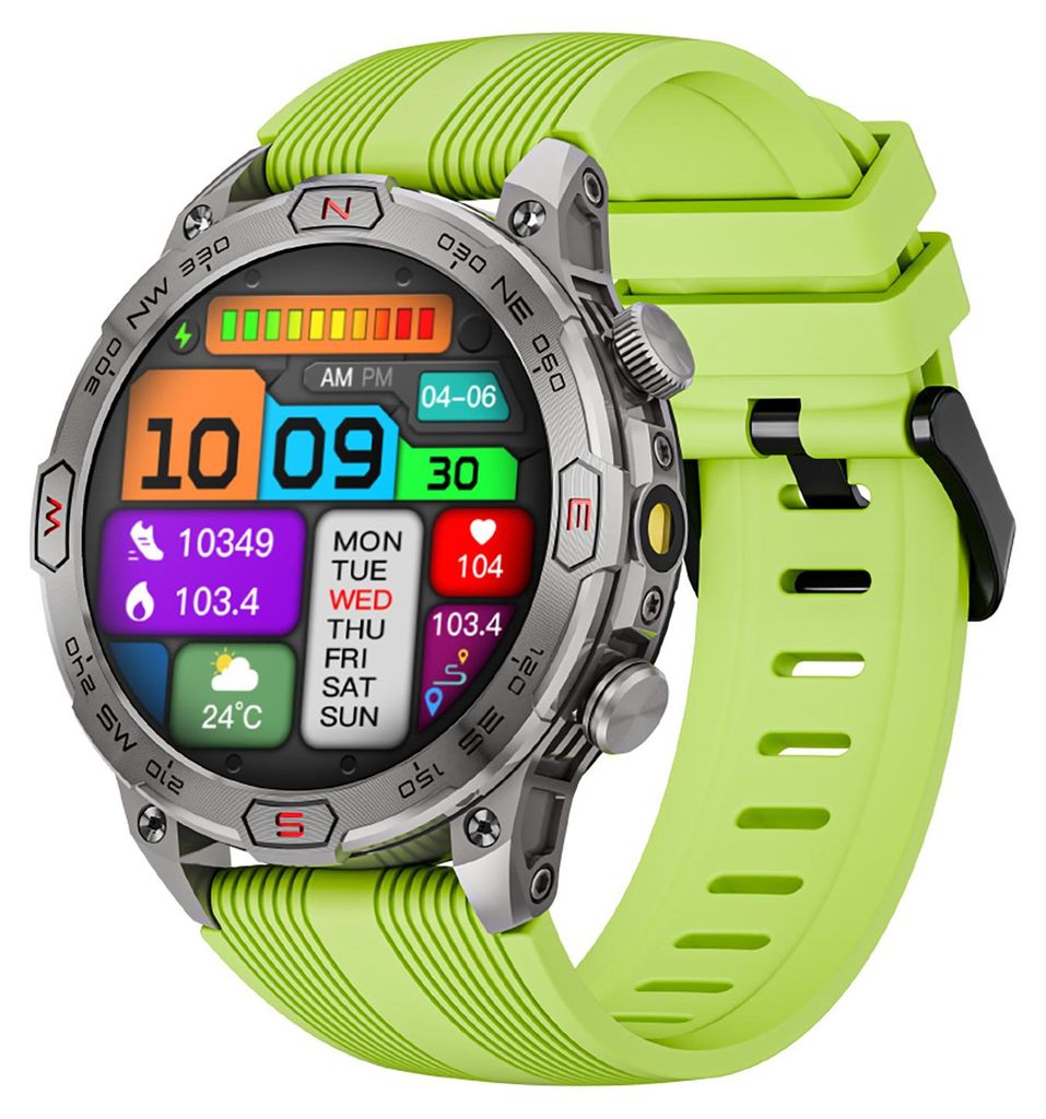 LOKMAT ZEUS 7 PRO Smart-Armband-Sportuhr, 1,43-Zoll-AMOLED-FullTouch-Bildschirm, Fitness-Tracker, IP68, wasserdicht, Taschenlampe, BT-Anruf, Blutsa...