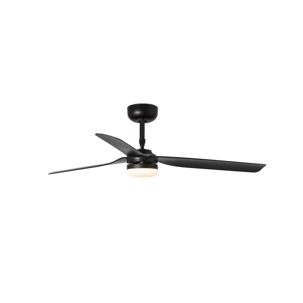 Energiespar Deckenventilator mit LED Beleuchtung und Fernbedienung Punt Schwarz