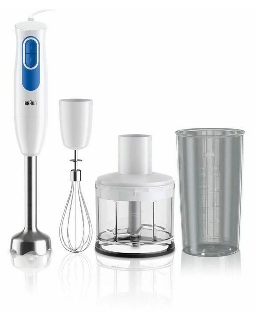 Braun MultiQuick 2 MQ20.236MWH, Staafmixer met EasyTwist Systeem, Mixer voor Sauzen en Smoothies, 2 Snelheden, Inclusief Hakmolen van 500 ml en Garde, 600W, Wit